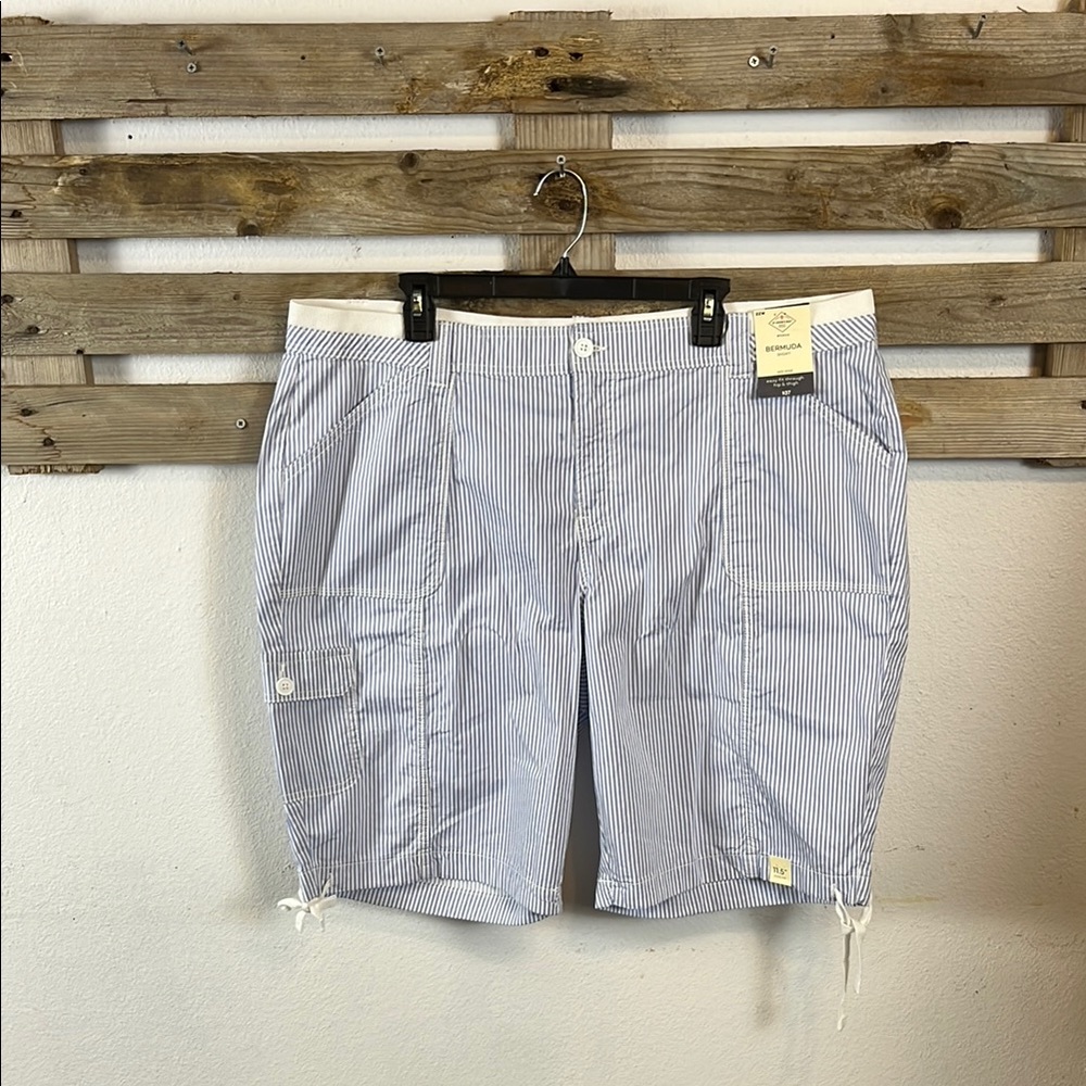 St. John's Bay Blue Bermuda Shorts Relaxed Fit